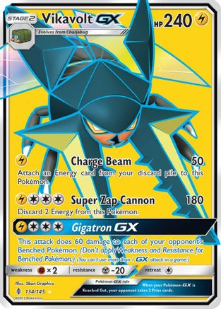 Image of Vikavolt GX (Full Art) 134  - Holofoil SM  Guardians Rising - Ultra Rare