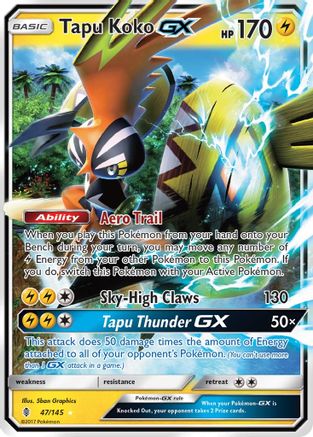 Image of Tapu Koko GX 047/145  - Holofoil SM  Guardians Rising - Ultra Rare