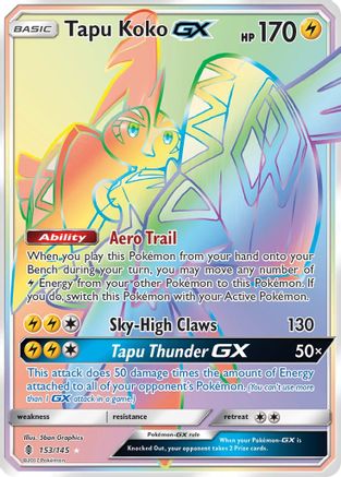 Image of Tapu Koko GX (Secret) 153  - Holofoil SM  Guardians Rising - Secret Rare