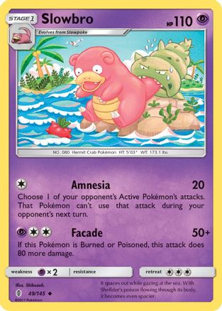 Image of Slowbro 049/145  - Reverse Holofoil SM  Guardians Rising - Uncommon