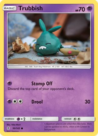 Image of Trubbish 050/145  - Reverse Holofoil SM  Guardians Rising - Common