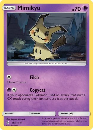 Image of Mimikyu 058/145  - Holofoil SM  Guardians Rising - Holo Rare