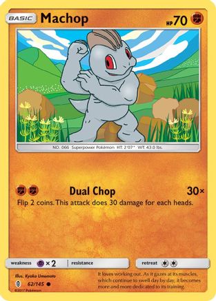 Image of Machop (62) 062/145  - Reverse Holofoil SM  Guardians Rising - Common