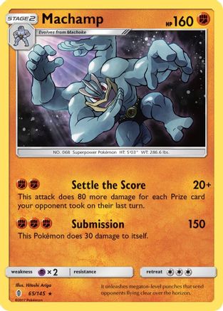 Image of Machamp 065/145  - Reverse Holofoil SM  Guardians Rising - Holo Rare