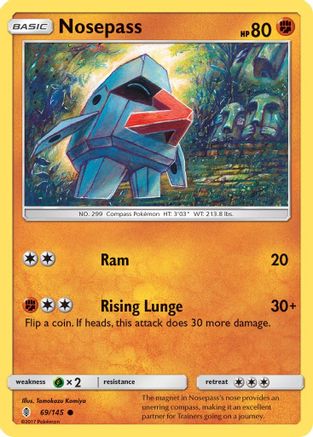 Image of Nosepass 069/145  - Reverse Holofoil SM  Guardians Rising - Common