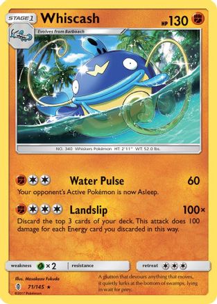 Image of Whiscash 071  - Reverse Holofoil SM  Guardians Rising - Rare