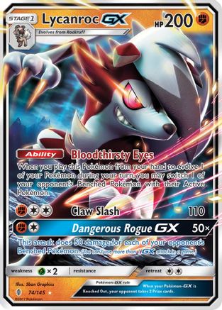 Image of Lycanroc GX 074/145  - Holofoil SM  Guardians Rising - Ultra Rare