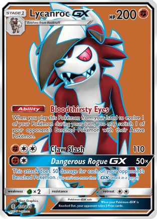 Image of Lycanroc GX (Full Art) 138/145  - Holofoil SM  Guardians Rising - Ultra Rare