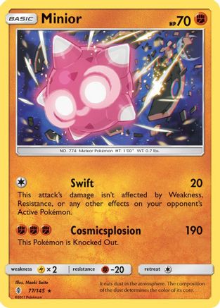 Image of Minior 077/145  - Reverse Holofoil SM  Guardians Rising - Holo Rare