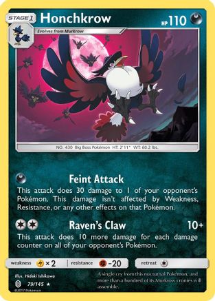 Image of Honchkrow 079/145  SM  Guardians Rising - Rare