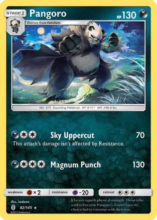 Image of Pangoro 082  - Reverse Holofoil SM  Guardians Rising - Rare
