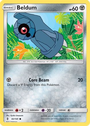 Image of Beldum 083/145  - Reverse Holofoil SM  Guardians Rising - Common