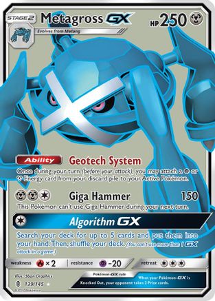 Image of Metagross GX (Full Art) 139/145  - Holofoil SM  Guardians Rising - Ultra Rare