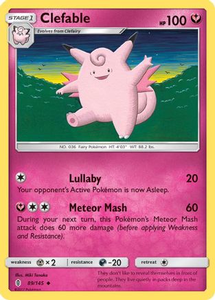 Image of Clefable 089/145  - Reverse Holofoil SM  Guardians Rising - Uncommon