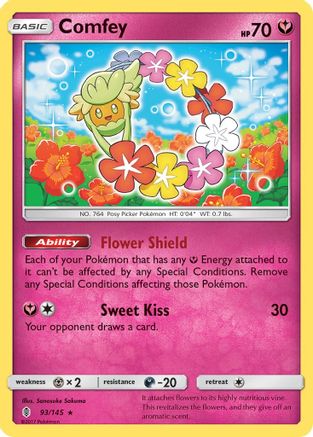 Image of Comfey 093/145  - Holofoil SM  Guardians Rising - Holo Rare