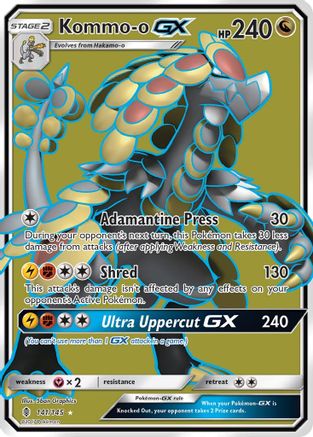 Image of Kommo-o GX (Full Art) 141/145  - Holofoil SM  Guardians Rising - Ultra Rare
