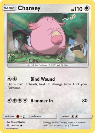 Image of Chansey 101/145  - Reverse Holofoil SM  Guardians Rising - Common