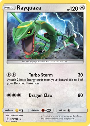 Image of Rayquaza 106/145  SM  Guardians Rising - Rare