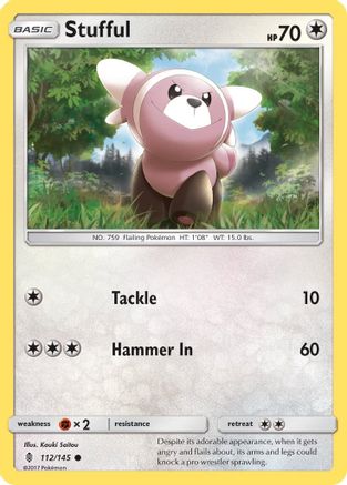 Image of Stufful 112/145  - Reverse Holofoil SM  Guardians Rising - Common