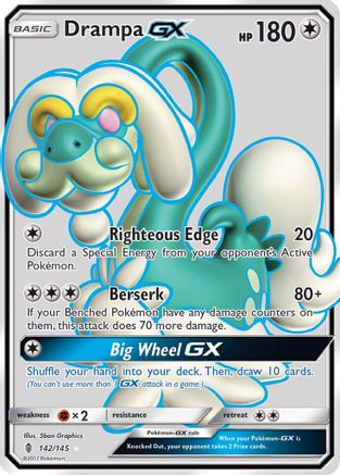 Image of Drampa GX (Full Art) 142/145  - Holofoil SM  Guardians Rising - Ultra Rare