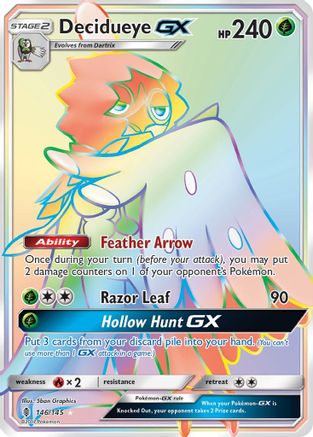 Image of Decidueye GX (Secret) 146  - Holofoil SM  Guardians Rising - Secret Rare
