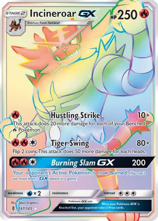 Image of Incineroar GX (Secret) 147  - Holofoil SM  Guardians Rising - Secret Rare