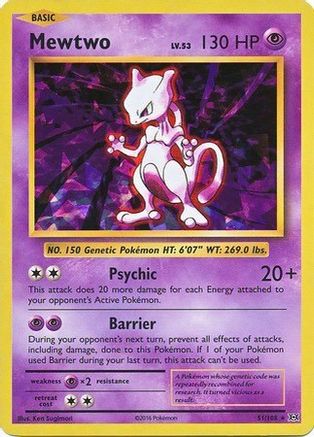 Image of Mewtwo 051/108  - Holofoil Deck Exclusives - Holo Rare