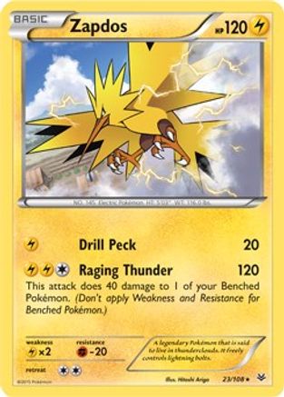 Image of Zapdos 023/108  - Holofoil Deck Exclusives - Holo Rare