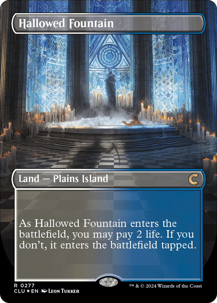 Image of Hallowed Fountain (Borderless) (CLU-277) - Ravnica: Clue Edition (Borderless) Foil