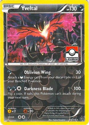 Image of Yveltal 065/114  - Reverse Holofoil League & Championship Cards - Promo