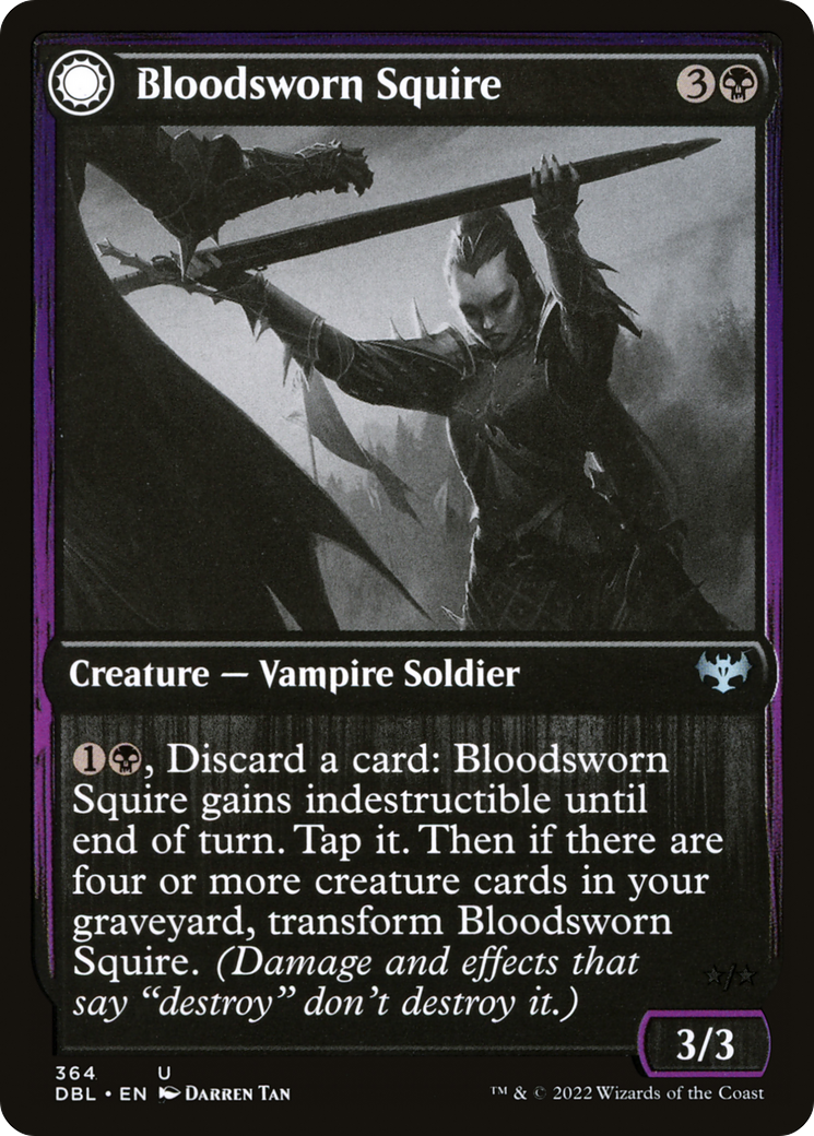 Image of Bloodsworn Squire (DBL-364) - Innistrad: Double Feature: (Double Faced Transform) Foil