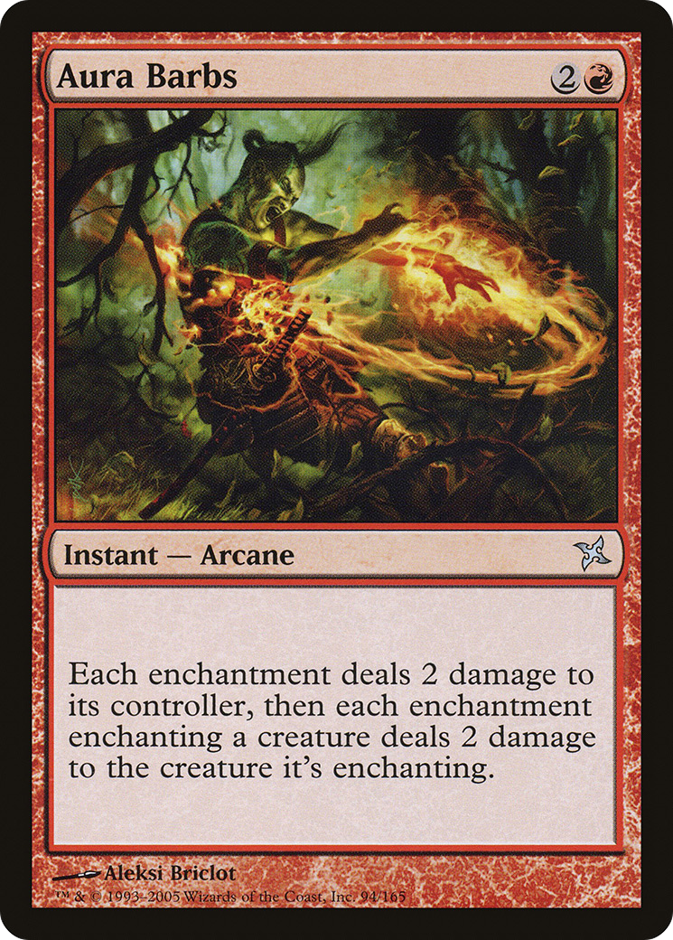 Image of Aura Barbs (BOK-094) - Betrayers of Kamigawa Foil