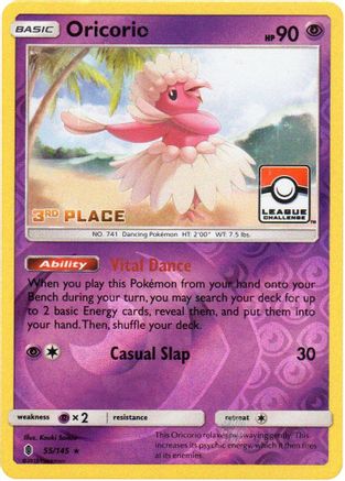 Image of Oricorio 055/145  - Reverse Holofoil League & Championship Cards - Promo