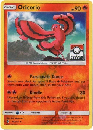 Image of Oricorio 014/145  - Reverse Holofoil League & Championship Cards - Promo