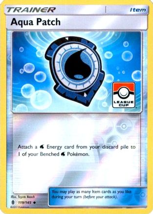 Image of Aqua Patch - 119/145 (League Cup)/145  - Reverse Holofoil League & Championship Cards - Promo