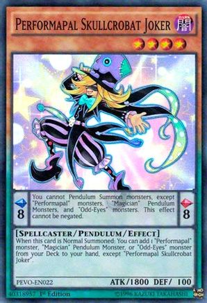 Image of Performapal Skullcrobat Joker (PEVO-EN022) - Pendulum Evolution 1st Edition