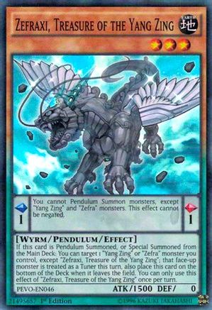 Image of Zefraxi, Treasure of the Yang Zing (PEVO-EN046) - Pendulum Evolution 1st Edition