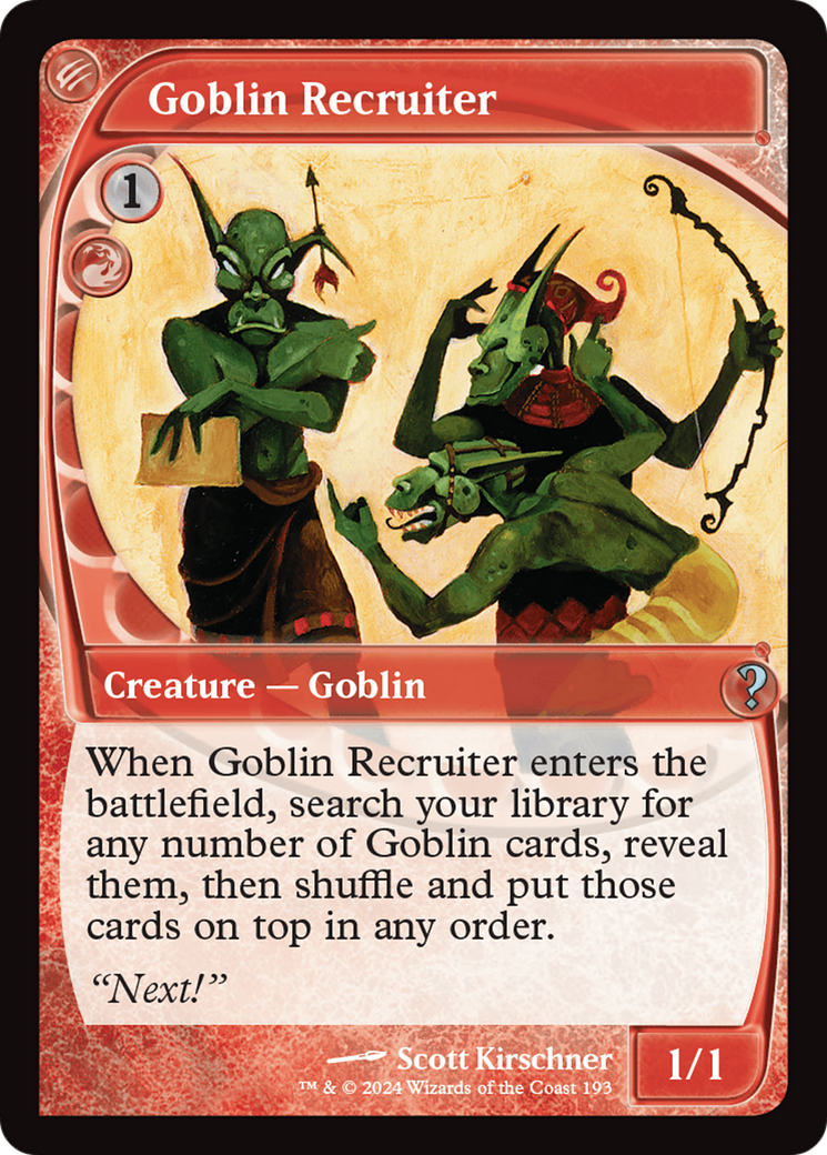 Image of Goblin Recruiter (Future Sight) (MB2-193) - Mystery Booster 2 Foil