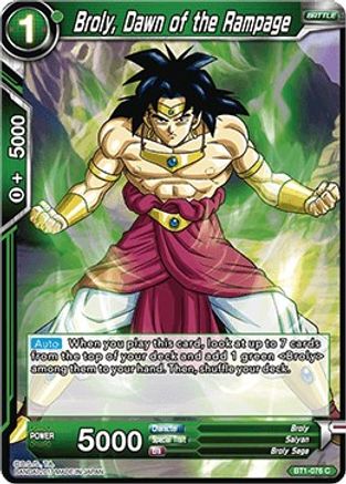 Image of Broly, Dawn of the Rampage (2017) (BT1-076) - Galactic Battle