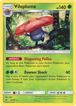 Image of Vileplume 006/147  - Reverse Holofoil SM  Burning Shadows - Holo Rare