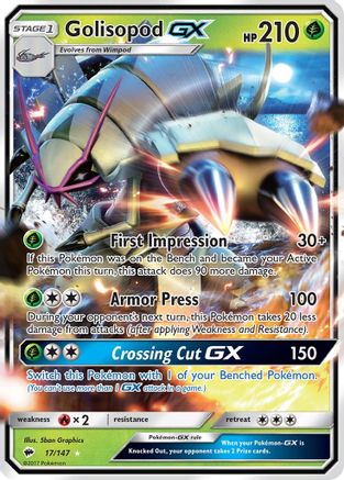 Image of Golisopod GX 017/147  - Holofoil SM  Burning Shadows - Ultra Rare