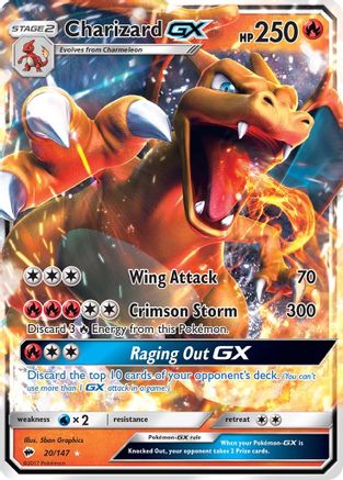 Image of Charizard GX 020/147  - Holofoil SM  Burning Shadows - Ultra Rare