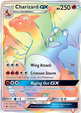 Image of Charizard GX (Secret) 150  - Holofoil SM  Burning Shadows - Secret Rare