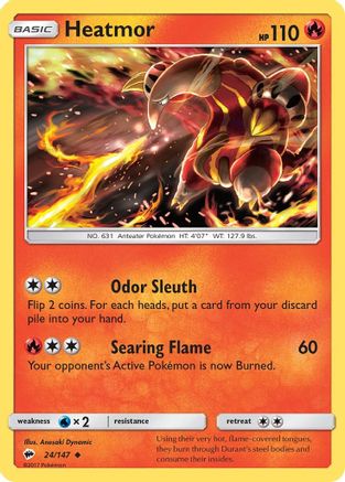 Image of Heatmor 024  - Reverse Holofoil SM  Burning Shadows - Uncommon