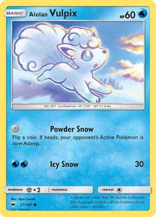 Image of Alolan Vulpix 027/147  - Reverse Holofoil SM  Burning Shadows - Common