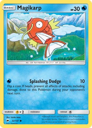 Image of Magikarp 032/147  - Reverse Holofoil SM  Burning Shadows - Common