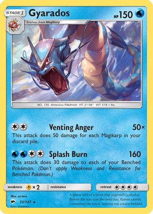 Image of Gyarados 033/147  - Holofoil SM  Burning Shadows - Holo Rare