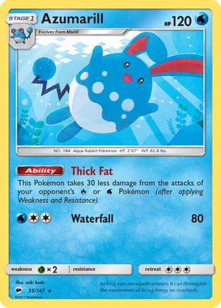Image of Azumarill 035/147  SM  Burning Shadows - Rare