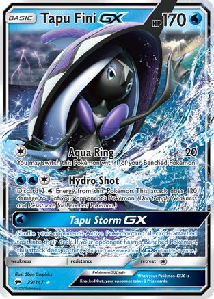 Image of Tapu Fini GX 039/147  - Holofoil SM  Burning Shadows - Ultra Rare