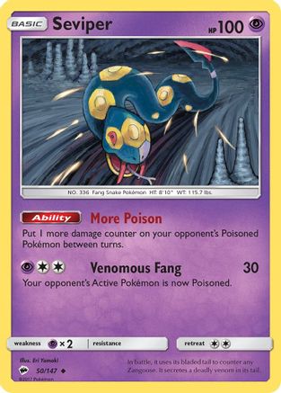 Image of Seviper 050/147  SM  Burning Shadows - Uncommon
